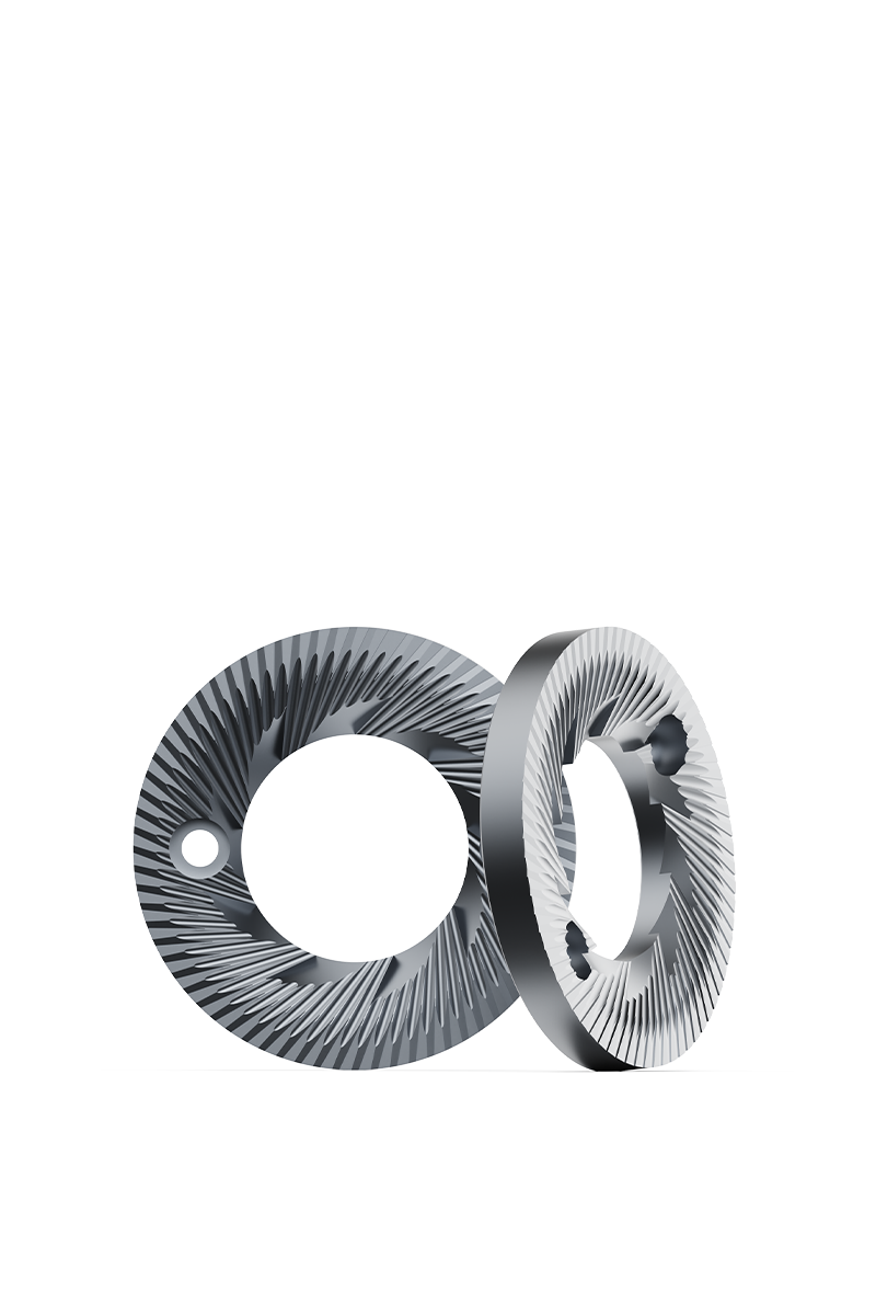 LeBrew 80mm ESP burr set front and back view