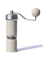 SOU SIK stainless steel manual coffee grinder with LeBrew Burrs 01 system, showing the hand coffee grinder design and burr structure details.
